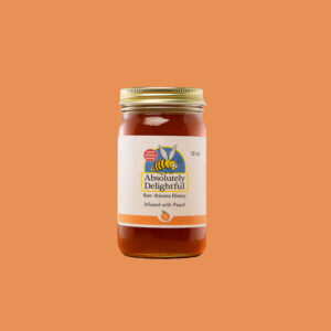12oz Jar of Peach Infused Honey