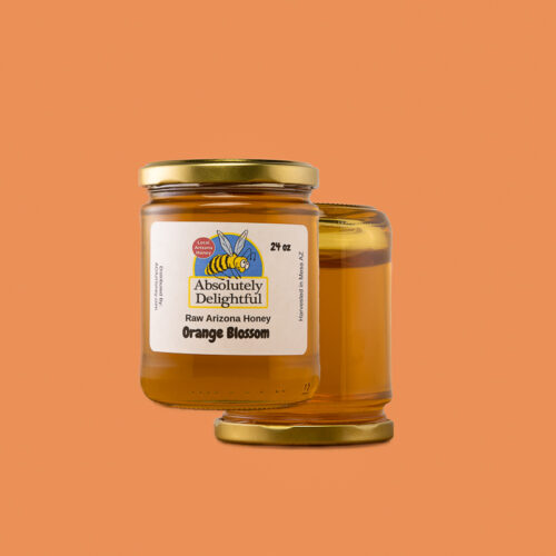 Medium Jars of Orange Blossom Honey Floating