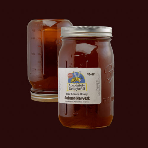 Two Mason Jars of Autumn Harvest Honey