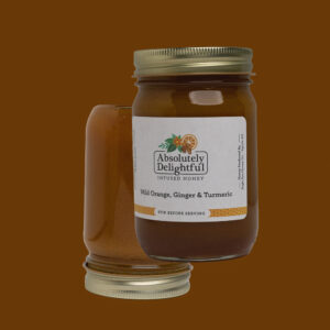 18oz Floating Jars of Turmeric Ginger and Wild Orange Infused Honey